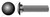 #10-24 X 1" Carriage Bolts, Round Head, Square Neck, Full Thread, A307 Steel, Black Oxide