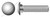 1/4"-20 X 3-3/4" Carriage Bolts, Round Head, Square Neck, Full Thread, Stainless Steel