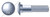 M16-2.0 X 80mm DIN 603 / ISO 8677, Metric, Carriage Bolts, Round Head, Square Neck, Class 8.8 Steel, Zinc Plated