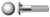 #10-24 X 3/4" Carriage Bolts, Round Head, Square Neck, AISI 316 Stainless Steel