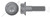 M12-1.75 X 25mm DIN 6921, Metric, Flange Bolts, Class 8.8 Steel, Plain