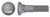 1-1/4"-7 X 6-1/2" Plow Bolts, Dome Head, #3 Head, 4" Thread Length, Grade 9 Steel, Plain