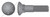 7/8"-9 X 2-3/4" Plow Bolts, Dome Head, #3 Head, 1-1/2" Grip Length, Grade 8 Steel, Plain