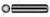 M4 X 40mm DIN 1473 / ISO 8740, Metric, Grooved Pins, Full Length Parallel Groove, Steel
