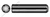 M10 X 120mm DIN 1473 / ISO 8740, Metric, Grooved Pins, Full Length Parallel Groove, Steel
