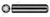 M12 X 80mm DIN 1473 / ISO 8740, Metric, Grooved Pins, Full Length Parallel Groove, Steel
