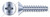 #6-19 X 3/4" Trilobe Thread Rolling Screws for Plastics, Flat Phillips Drive, 48-2 Thread, Steel, Zinc Plated and Waxed
