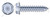 1/4"-14 X 1-3/4" Self-Tapping Sheet Metal Screws, Type "AB", Hex Indented Washer Head, Steel, Zinc Plated