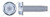 #10-24 X 1" Thread-Cutting Screws, Type "F", Hex Indented Washer Head, Steel, Zinc Plated and Baked