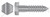 1/4"-10 X 2-1/2" Hex Head Lag Screw Bolts, Steel, Hot Dip Galvanized