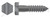 3/8"-7 X 4" Hex Head Lag Screw Bolts, Steel, Plain