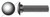 1/4"-20 X 2-1/2" Carriage Bolts, Round Head, Square Neck, Full Thread, Steel, Black Zinc