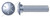 1/4"-20 X 1" Carriage Bolts, Round Head, Square Neck, Full Thread, Grade 8 Steel, Zinc