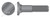 M12-1.75 X 40mm DIN 608, Metric, Carriage Bolts, Flat Head, Short Square Neck, Class 8.8 Steel