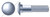 M20-2.5 X 120mm DIN 603 / ISO 8677, Metric, Carriage Bolts, Round Head, Square Neck, Class 4.6 Steel, Zinc