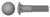 M5-0.8 X 40mm DIN 603 / ISO 8677, Metric, Carriage Bolts, Round Head, Square Neck, Class 4.6 Steel