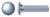 1/2"-13 X 3-3/4" Carriage Bolts, Round Head, Square Neck, Full Thread, A307 Steel, Zinc