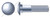 1/2"-13 X 10" Carriage Bolts, Round Head, Square Neck, Part Thread, A307 Steel, Zinc