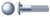 1/2"-13 X 20" Carriage Bolts, Round Head, Square Neck, Part Thread, A307 Steel, Zinc