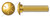 1/4"-20 X 2" Carriage Bolts, Round Head, Square Neck, Full Thread, Grade 8 Steel, Yellow Zinc