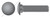 1/2"-13 X 5" Carriage Bolts, Round Head, Square Neck, Full Thread, A307 Steel, Plain