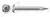 M8 X 30mm Particle Board Screws, Metric, Pan Flange 6Lobe Torx(r), Type 17 Point, Full Thread, A4 Stainless Steel, Art. 9250