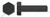 M12-1.75 X 20mm ISO 4017, Metric, Hex Head Cap Screws Bolts, Full Thread, Nylon 6/6 with Glass, Black