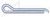 3/8" X 3-1/2" Hammerlock Cotter Pins, Steel, Zinc Plated