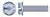 1/4"-20 X 3/8" Machine Screws, Hex Indented Washer, Slotted, Serrated, Full Thread, Steel, Zinc Plated