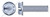 #6-32 X 1/4" Machine Screws, Hex Indented Washer, Slotted, Serrated, Full Thread, Steel, Zinc Plated