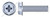 #8-32 X 5/16" Machine Screws, Hex Indented Washer Phillips Drive, Full Thread, Steel, Zinc Plated