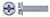 #6-32 X 1/4" Machine Screws, Hex Indented Washer Phillips/Slot Combo Drive, Full Thread, Steel, Zinc Plated