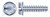 1/4"-10 X 3/4" Trilobe Thread Rolling Screws for Plastics, Hex Slotted Indented Washer Head, 48-2 Thread, Steel, Zinc Plated and Waxed