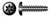 #8-16 X 3/4" Trilobe Thread Rolling Screws for Plastics, Pan 6Lobe Torx(r) Drive, 48-2 Double-Lead Thread, Steel, Black Oxide and Waxed