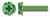 #10-32 X 3/8" Machine Screws, Grounding Screws, Hex Indented Washer Phillips Drive, Full Thread, Steel, Green Zinc