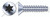#6-19 X 1/2" Trilobe Thread Rolling Screws for Plastics, Flat Head 6Lobe Torx(r) Drive, 48-2 Double-Lead Thread, Steel, Zinc Plated and Waxed