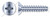 #6-19 X 1/2" Trilobe Thread Rolling Screws for Plastics, Flat Undercut Phillips Drive, 48-2 Thread, Steel, Zinc Plated and Waxed