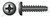 #4-20 X 3/4" Trilobe Thread Rolling Screws for Plastics, Pan Phillips Drive, 48-2 Thread, Steel, Black Zinc