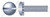 #8-32 X 1" SEMS External Tooth Washer Machine Screws, Pan Slot Drive, Steel, Zinc Plated and Baked