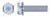 1/4"-20 X 1/2" SEMS External Tooth Washer Machine Screws, Indented Hex Head, Steel, Zinc Plated and Baked