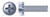 #10-32 X 1" SEMS External Tooth Washer Machine Screws, Pan Phillips Drive, Steel, Zinc Plated