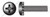 #4-40 X 3/8" SEMS External Tooth Washer Machine Screws, Pan Phillips Drive, Steel, Black Zinc