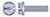 #6-32 X 1/4" SEMS Internal Tooth Washer Machine Screws, Hex Slotted Indented Washer Head, Steel, Zinc Plated and Baked