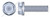 1/4"-20 X 1/2" Internal Tooth Washer SEMS Machine Screws, Hex Indented Washer Head, Steel, Zinc Plated and Baked