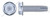 1/4"-20 X 3/8" Thread-Cutting Screws, Type "1", Hex Indented Washer Head, Steel, Zinc Plated and Baked