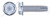 3/8"-16 X 1" Thread-Cutting Screws, Type "1", Hex Indented Washer Head, Steel, Zinc Plated and Baked