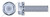 1/4"-20 X 1/2" SEMS External Tooth Washer Machine Screws, Hex Washer, Steel, Zinc Plated and Baked