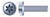 #4-40 X 1/2" Internal Tooth Washer SEMS Machine Screws, Pan 6Lobe Torx(r) Drive, Steel, Zinc Plated and Baked