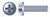 #12-24 X 1/2" SEMS Internal Tooth Washer Machine Screws, Pan Phillips Drive, Steel, Zinc Plated