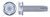 #8-32 X 3/8" Thread-Cutting Screws, Type "1", Hex Indented Washer Head, Steel, Zinc Plated and Baked